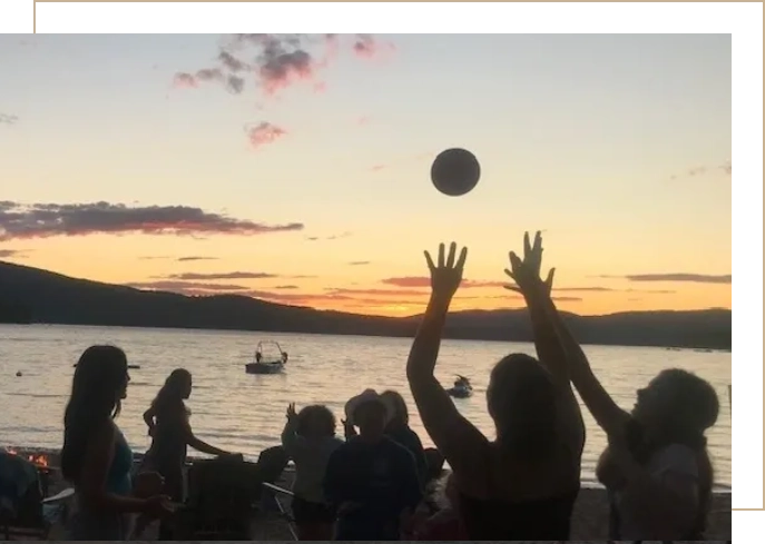 People Playing With Ball in the Evening